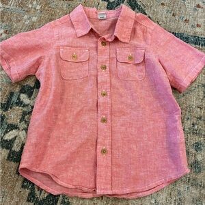 Old Navy Boys Red Button Down Shirt Short Sleeve 4t